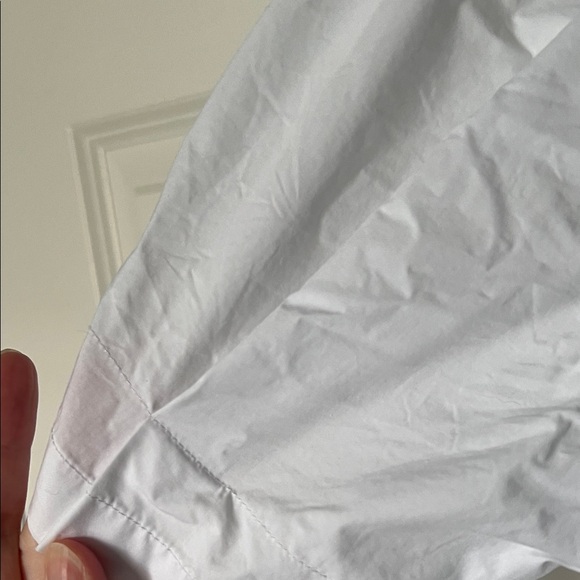 White Cotton Pintuck Blouse Size XL Short Sleeve Top Workwear Classic - Picture 6 of 7